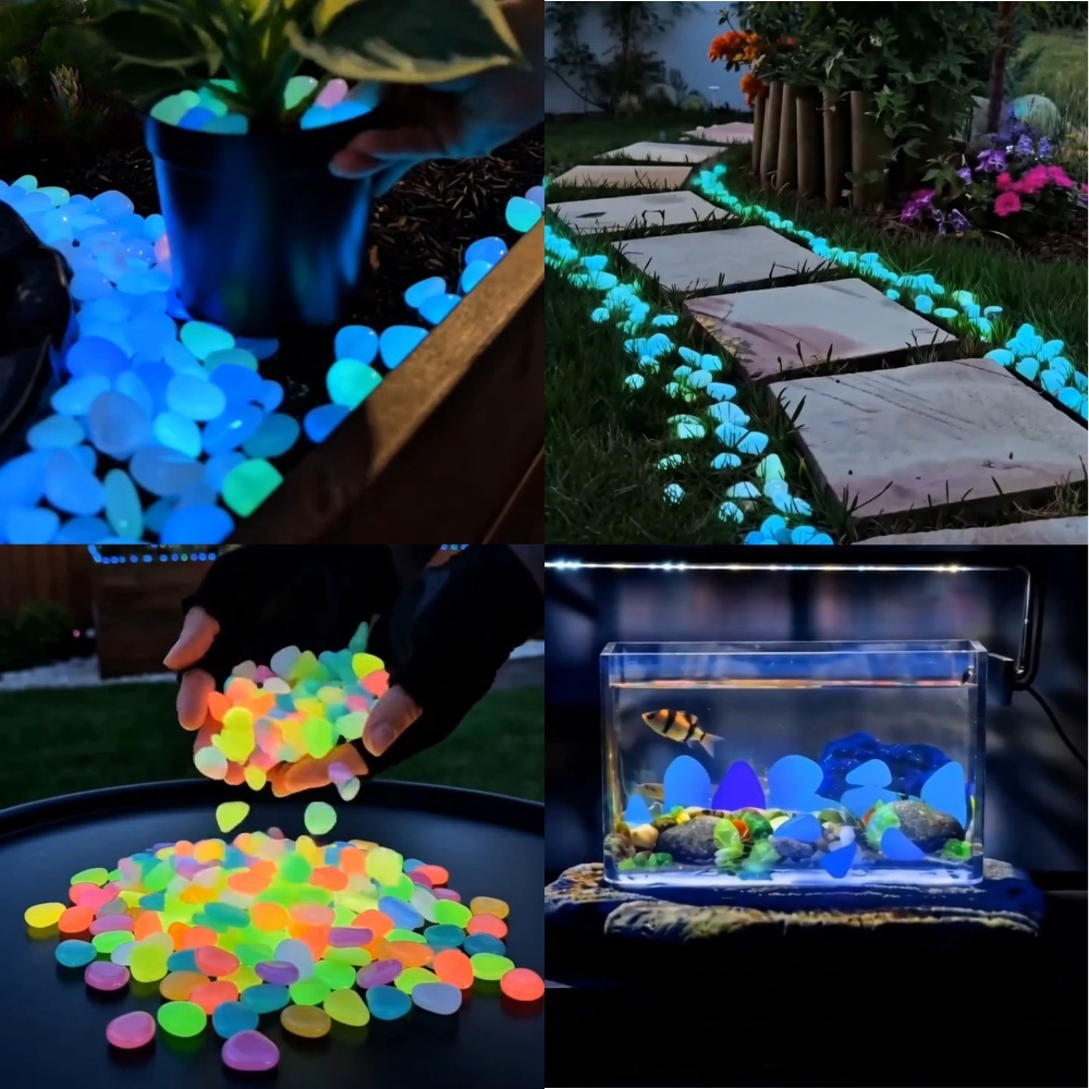 Aquarium Planted Fish - Ciottoli luminosi colorati che si illuminano
